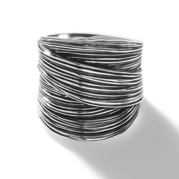 John Hardy Bamboo Striated Sterling Silver Band Ring | 23mm | Size 7 - Picture 3 of 5
